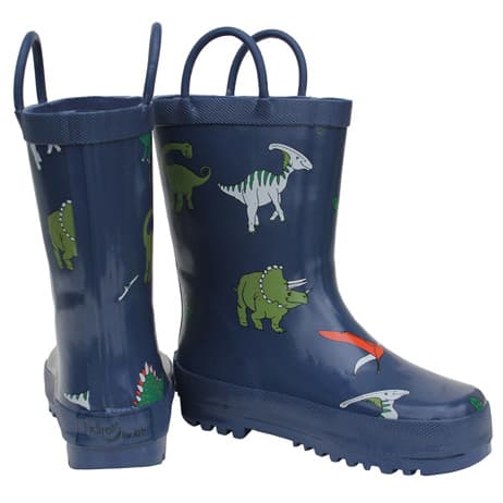 #65 Navy Dinosaurs Kids Rain Boots - Foxfire, Inc.