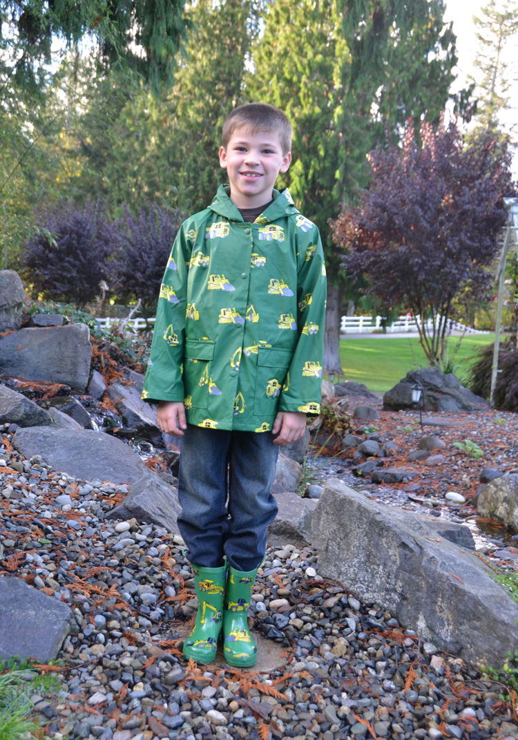 30 Green Construction Equipment Children's Raincoat - Foxfire, Inc.